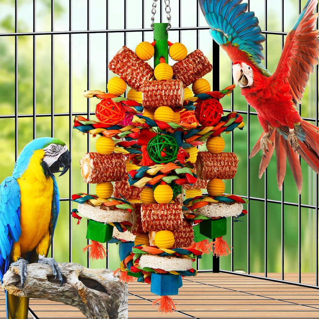 Natural enrichment toy for African Grey parrots