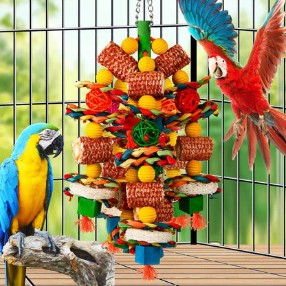 Imported YIXUND bird toy displaying the full 16.5 inch length for large bird cages.