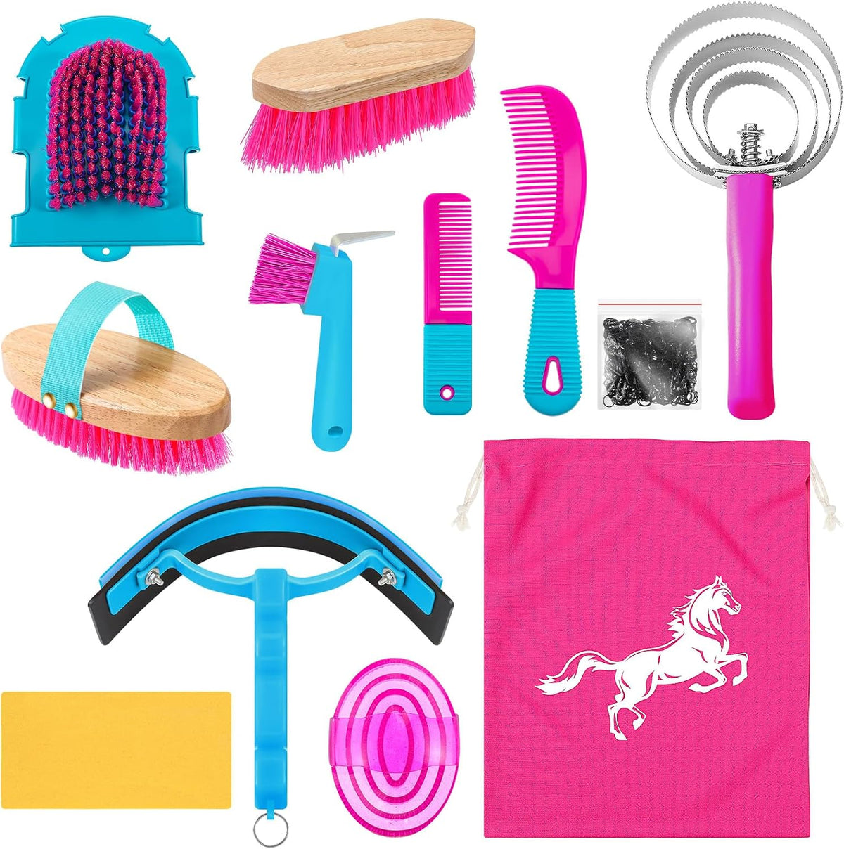Storage tote bag filled with Abbylike horse grooming supplies