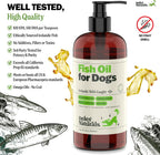 Premium USA imported dog joint and skin health supplement liquid bottle on a clean background