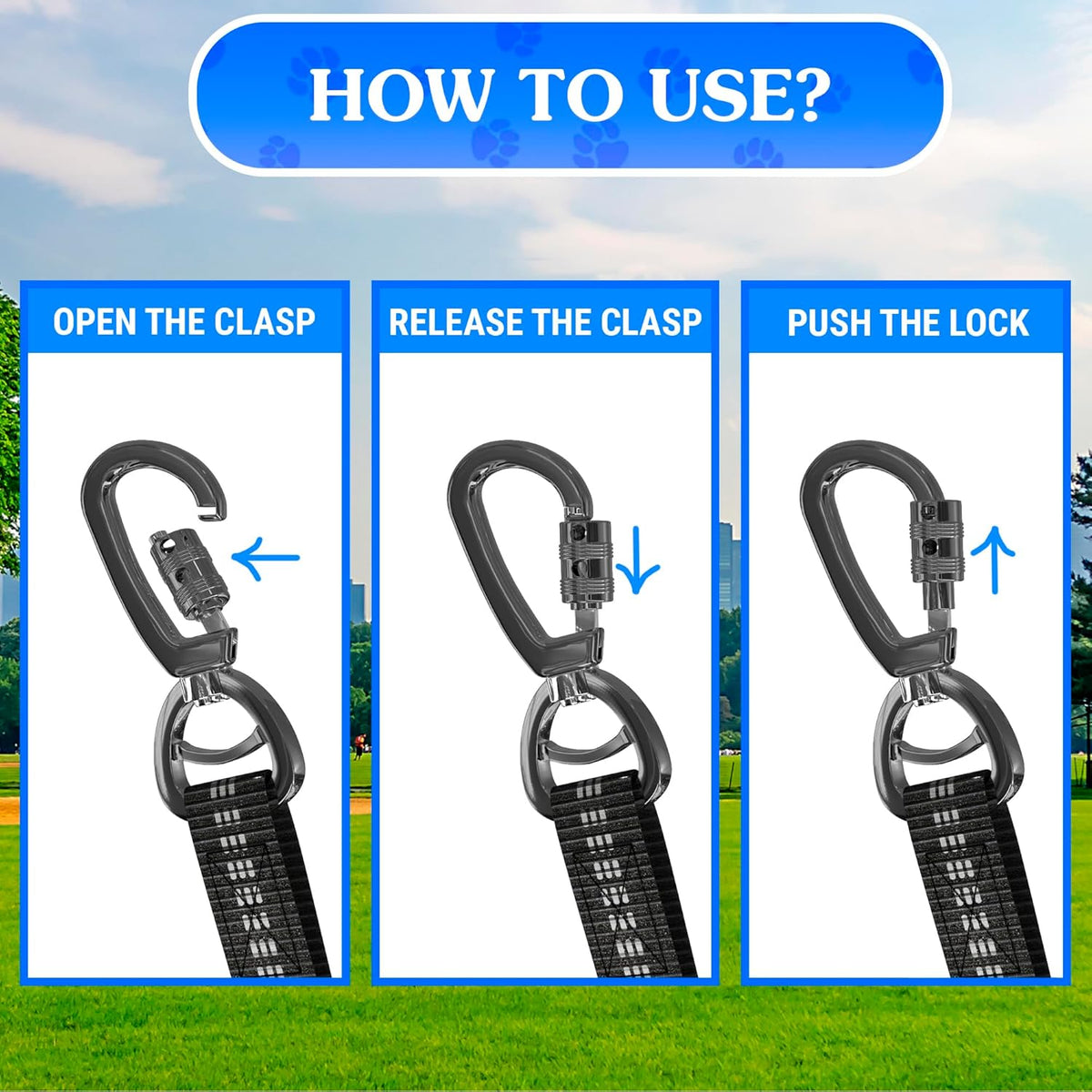 Double Dog Leash - Adjustable Length Long Leash for Dog Training - Dual Reflective Dog Leash with Non-Tangle Design - Heavy Duty Nylon and Metal Buckles - Ideal - Image 10
