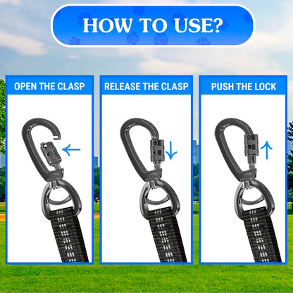 Double Dog Leash - Adjustable Length Long Leash for Dog Training - Dual Reflective Dog Leash with Non-Tangle Design - Heavy Duty Nylon and Metal Buckles - Ideal - Image 10
