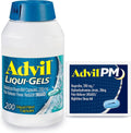 Advil Liqui-Gels Pain Reliever and Fever Reducer, Pain Medicine for Adults with Ibuprofen 200mg for Headache, Backache, Menstrual Pain and Joint Pain Relief - 200 Capsules, Advil PM Ibuprofen - 2 Ct - Image 1