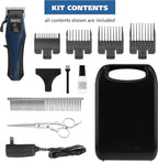 Rechargeable lithium ion dog trimmer with four guide attachment combs