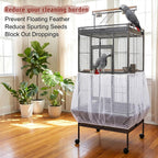 Large size white bird cage seed catcher spread flat