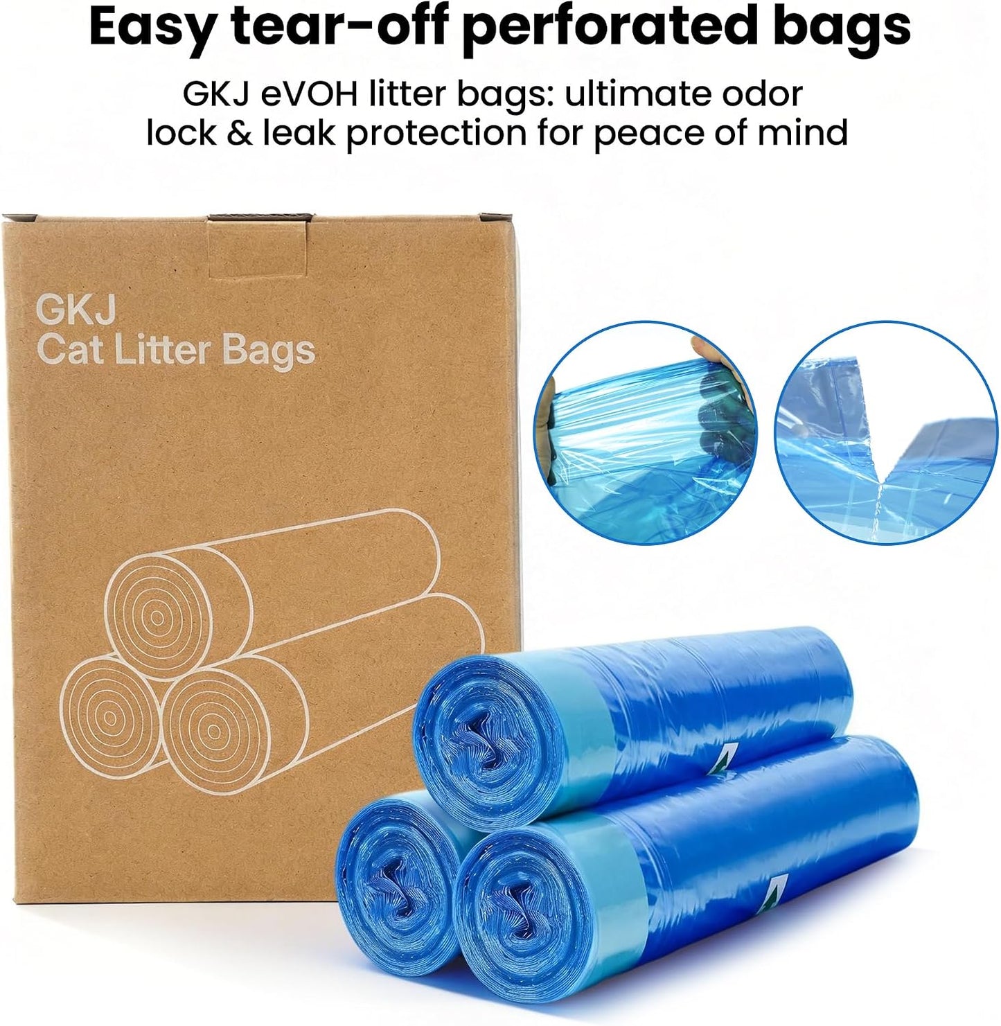 GKJ Thick Waste Disposal Bags holding up to twelve pounds of litter