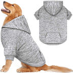 Cozy cold weather large dog outfit with kangaroo pouch pocket