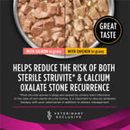 Purina Pro Plan Veterinary Diets UR Savory Selects dog food packaging displaying nutritional information.