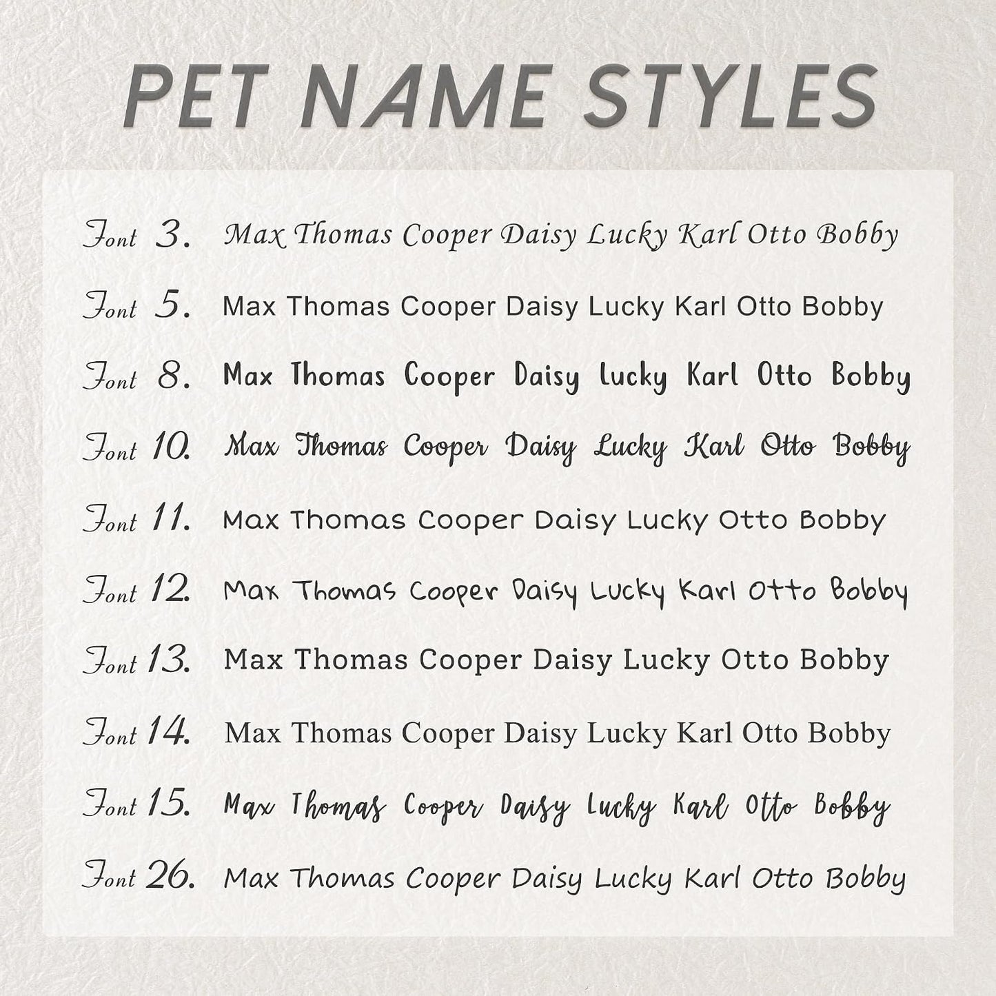 Customized stainless steel gold pet identification charm resting flat on a dog collar lifestyle shot