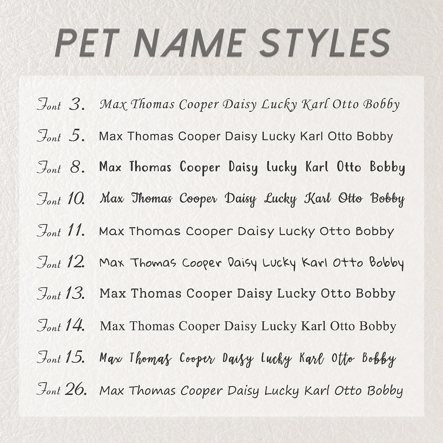 Customized stainless steel gold pet identification charm resting flat on a dog collar lifestyle shot