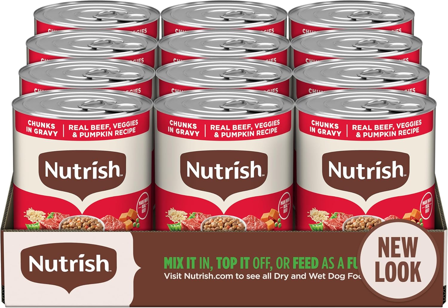 Nutrish Rachael Ray Wet Dog Food Chunks in Gravy Real Chicken & Veggies Recipe, 13 oz. Can, 12 Count - Image 15