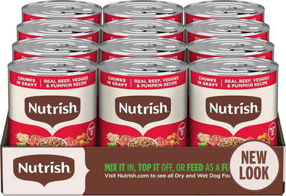 Nutrish Rachael Ray Wet Dog Food Chunks in Gravy Real Chicken & Veggies Recipe, 13 oz. Can, 12 Count - Image 15