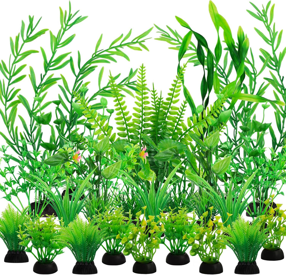 Quozuo fish tank accessories green aquarium plants set front view