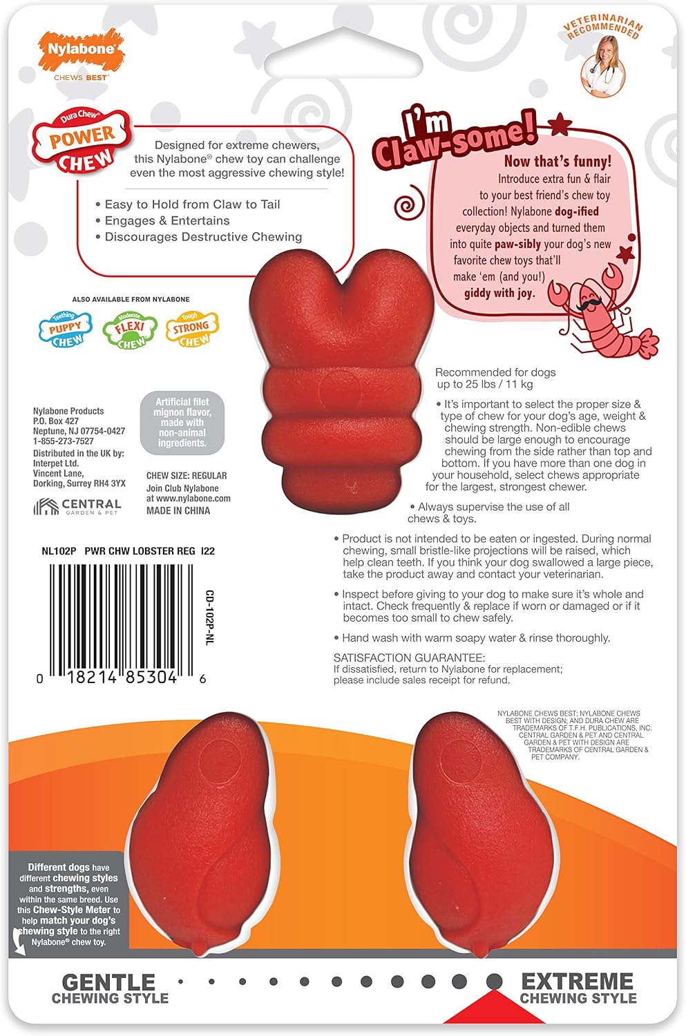 Nylabone Lobster Power Chew Toy for Dogs, Dog Toys for Aggressive Chewers, Filet Mignon Flavor, Small Dogs - Up to 25 Ibs, 1 Count - Image 12