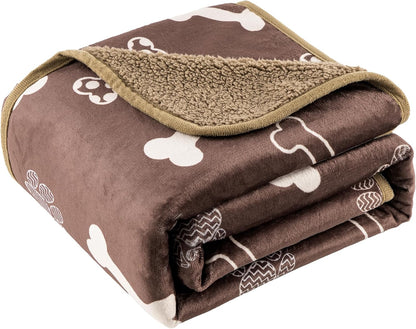 Waterproof Dog Blankets Pet Blanket 50"x60", Soft Fluffy Sofa Car Bed Protector, Reversible Sherpa Fleece Dog Blanket for Large Dogs(Dark Grey-Paws) - Image 9