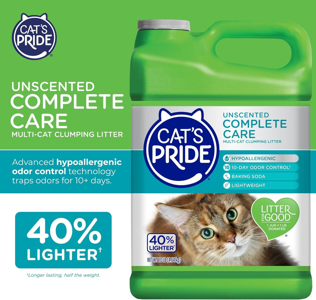 Cat's Pride unscented complete care cat litter label details