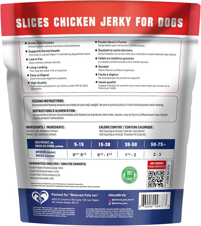 Natural chicken jerky strips for dogs