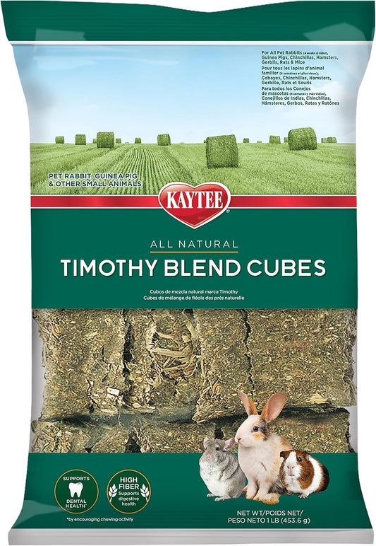 Kaytee Timothy Hay Blend Cubes 1 Pound front packaging view