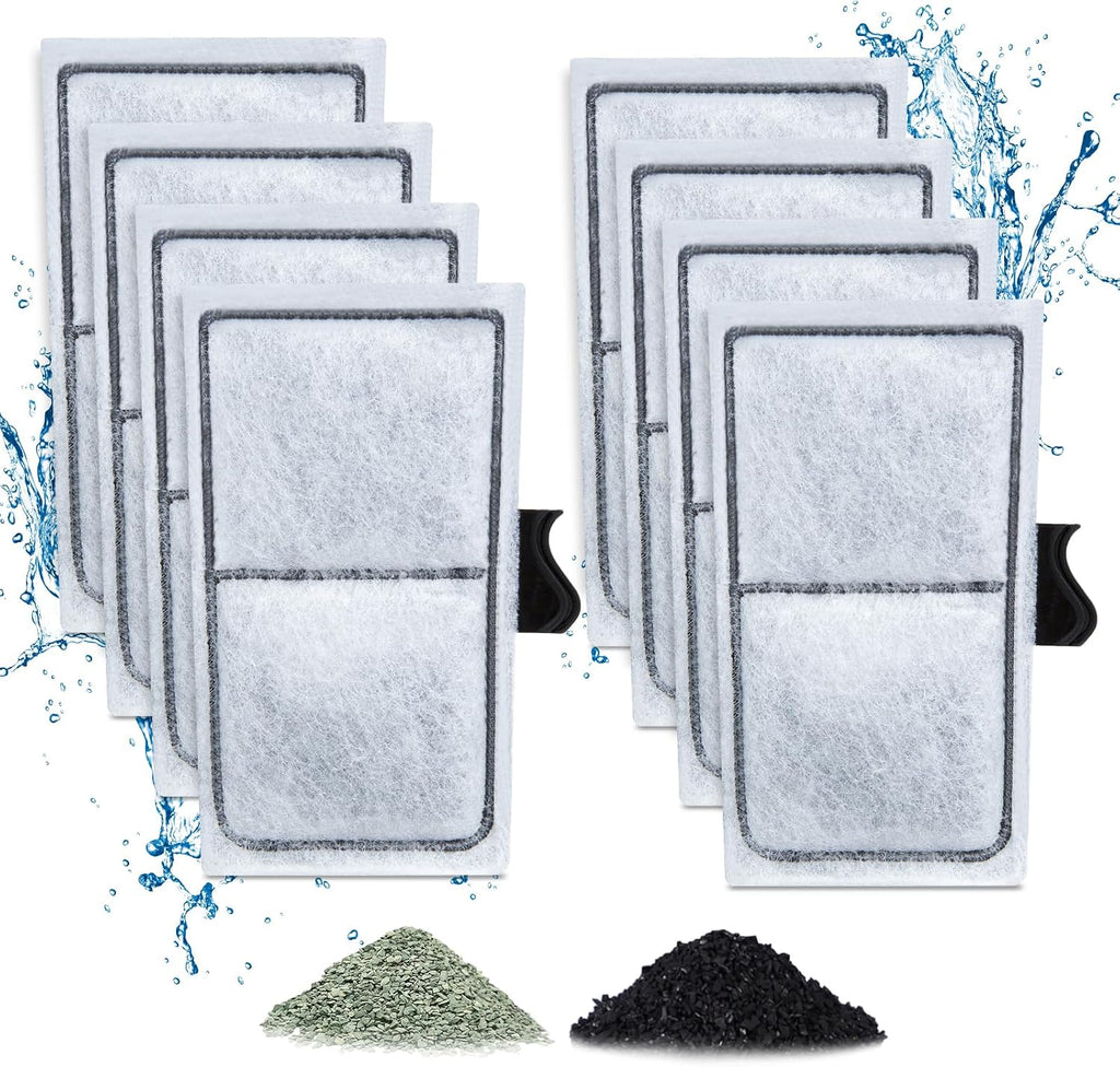 Zuqqony aquarium filter cartridges 8 pack front view clear water solution