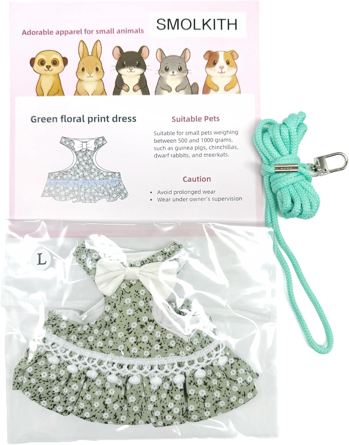 Adjustable hook and loop closures on the SMOLKITH cavy clothes vest