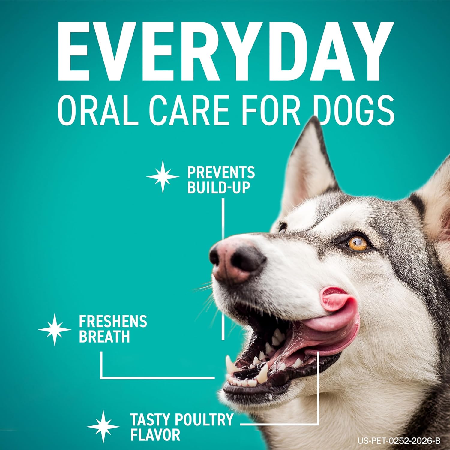 OraVet dental chews with delmopinol for plaque and tartar prevention close up image