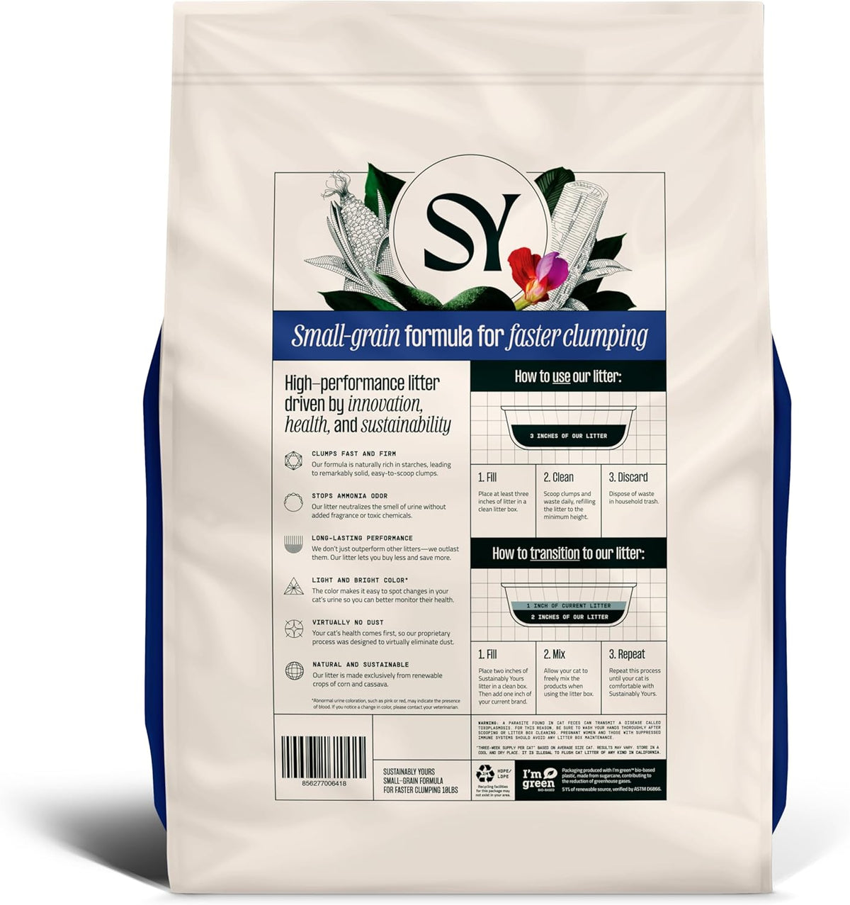 Close up of Sustainably Yours small grain corn and cassava texture