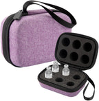 Mviioe insulin holder fridge storage carrying case purple front view showing sleek zipper enclosure and portable hand strap.
