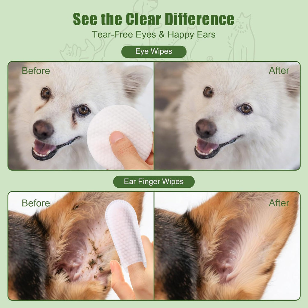 DOGBAR 120 count extra thick round eye wipes for dogs and cats