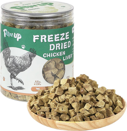 PAWUP Freeze Dried Chicken Liver Cat Treats front view container for pet health