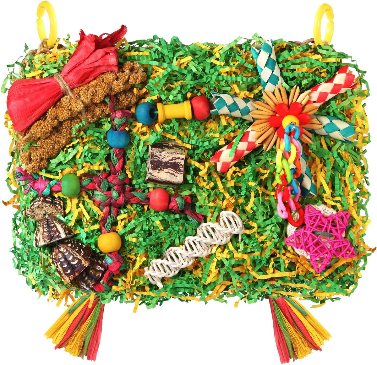Yixund large parrot foraging and shredding bird toy front view