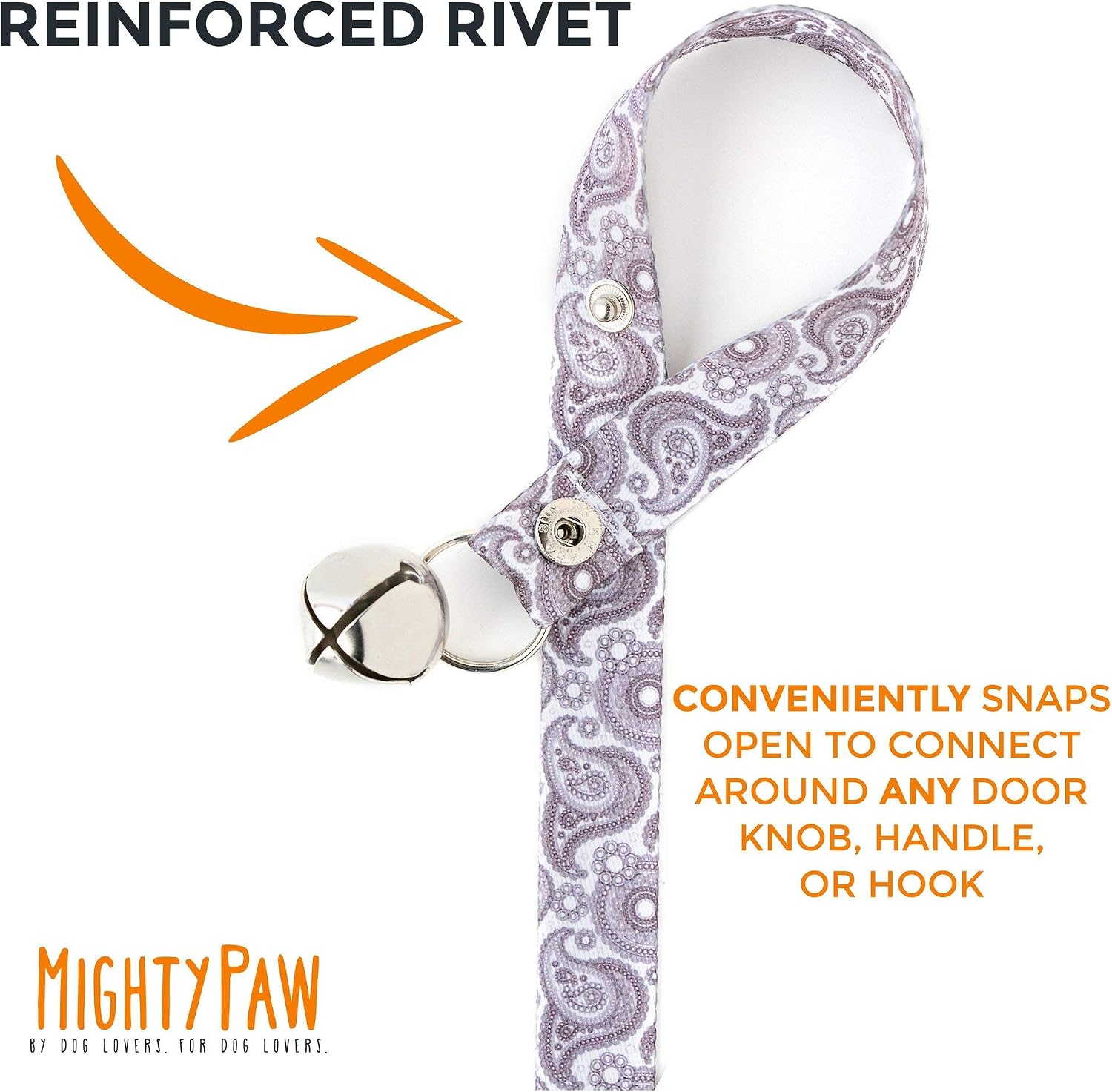Side profile of Mighty Paw designer dog bell for housetraining