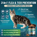 Natural salmon flavored chewable cat treats for flea control