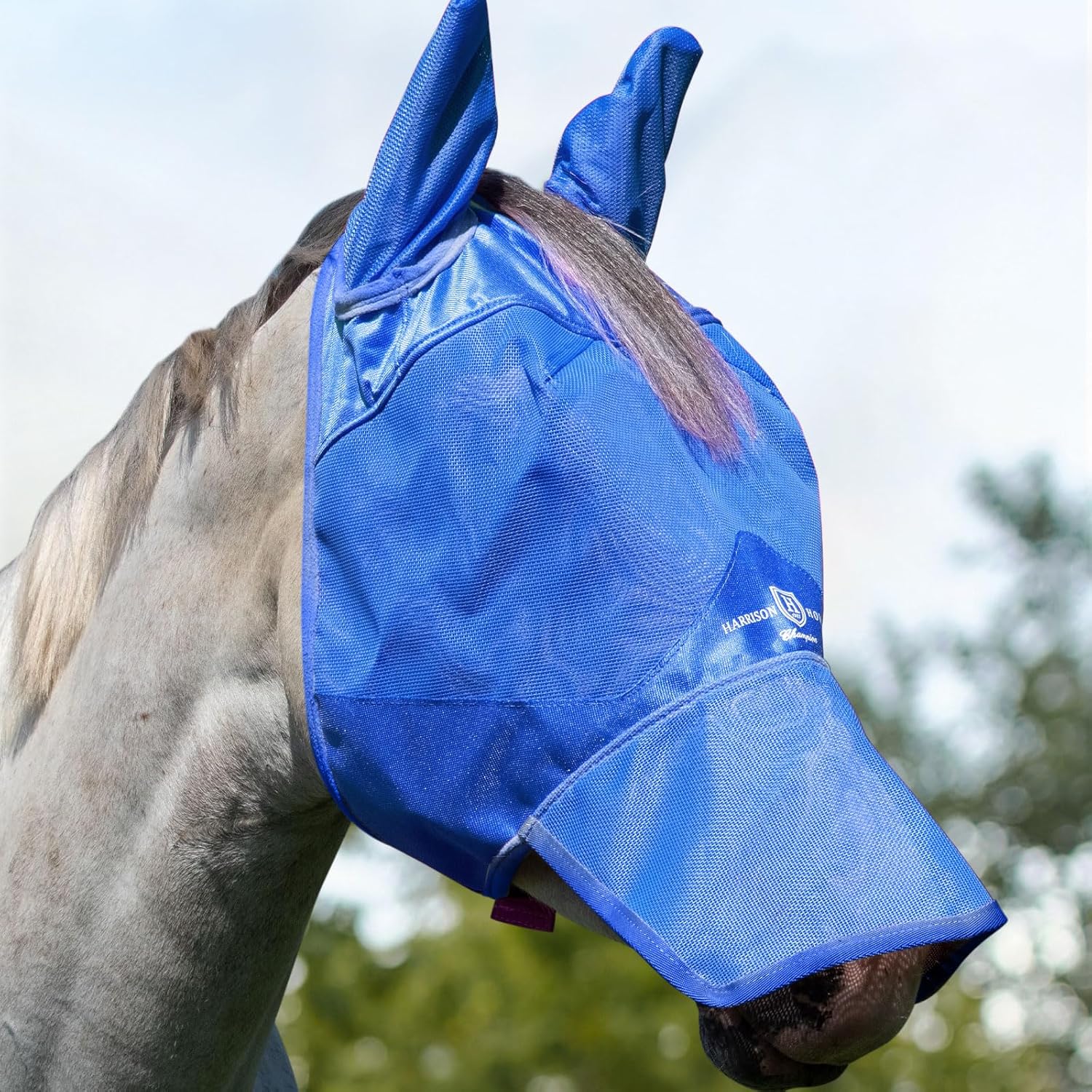 Harrison Howard horse fly mask packaging and product view
