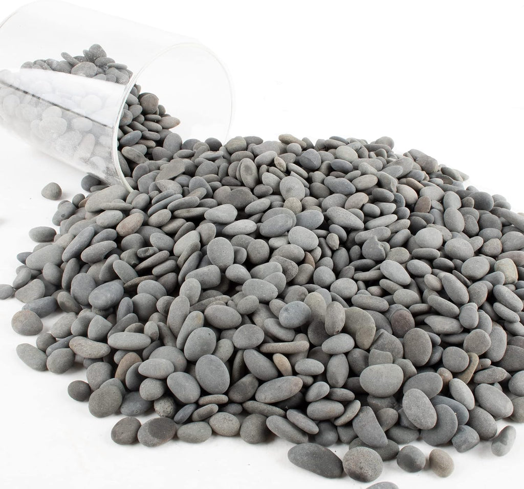 Cjgq black river rocks pebbles 3lb bag front view