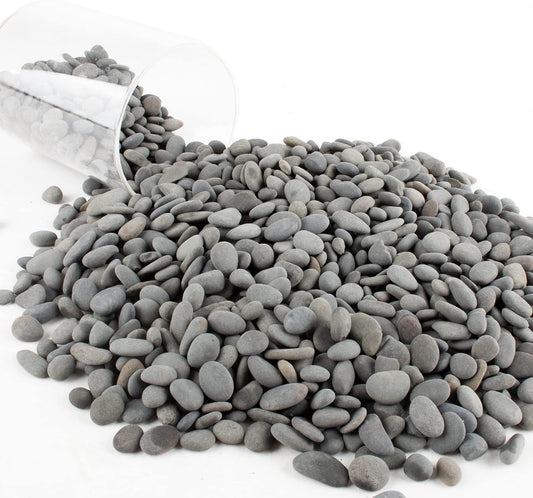 Cjgq black river rocks pebbles 3lb bag front view