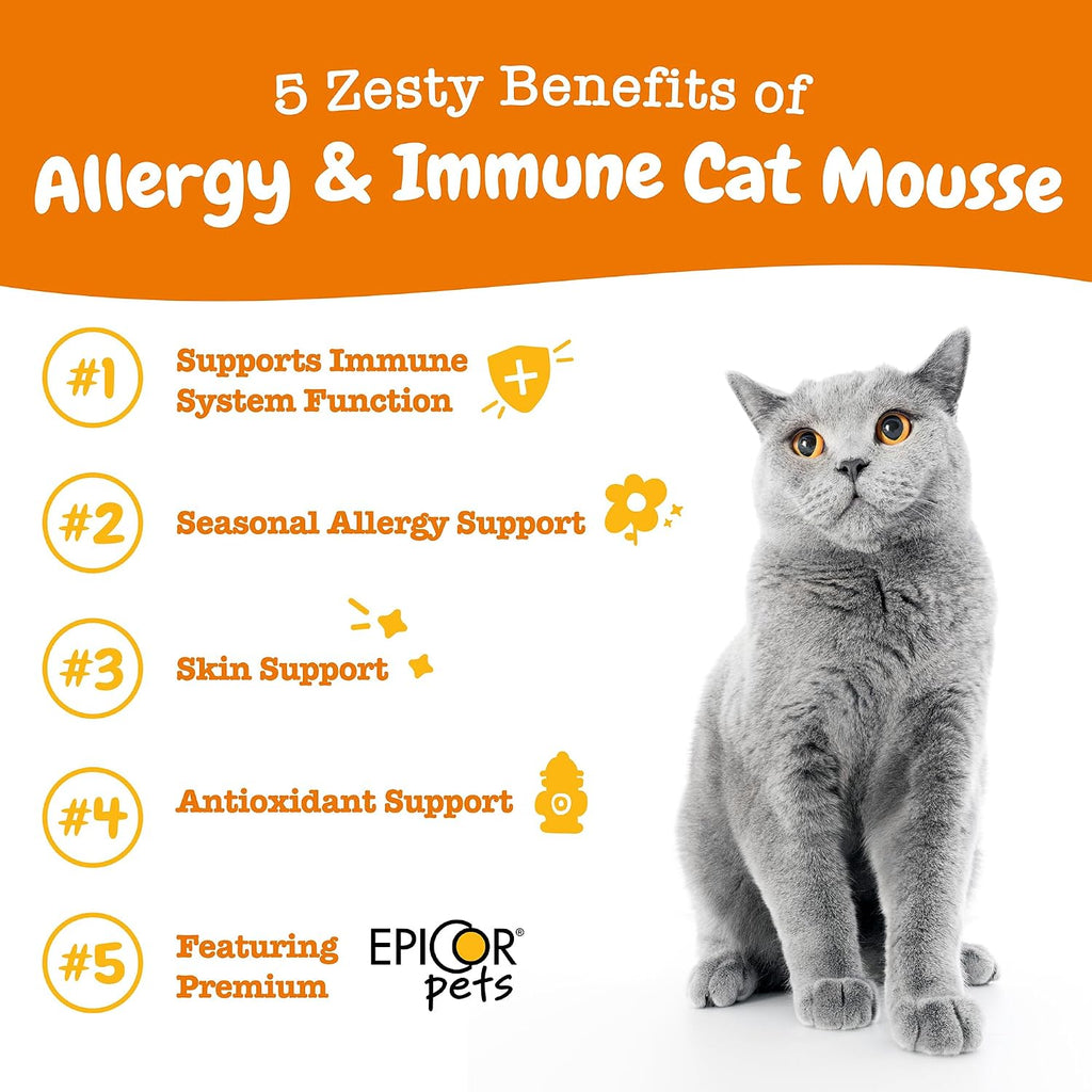 Close up of Zesty Paws cat allergy relief mousse texture