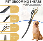 Seven inch stainless steel dog grooming scissors with safety blunt tips for trimming paws and face.