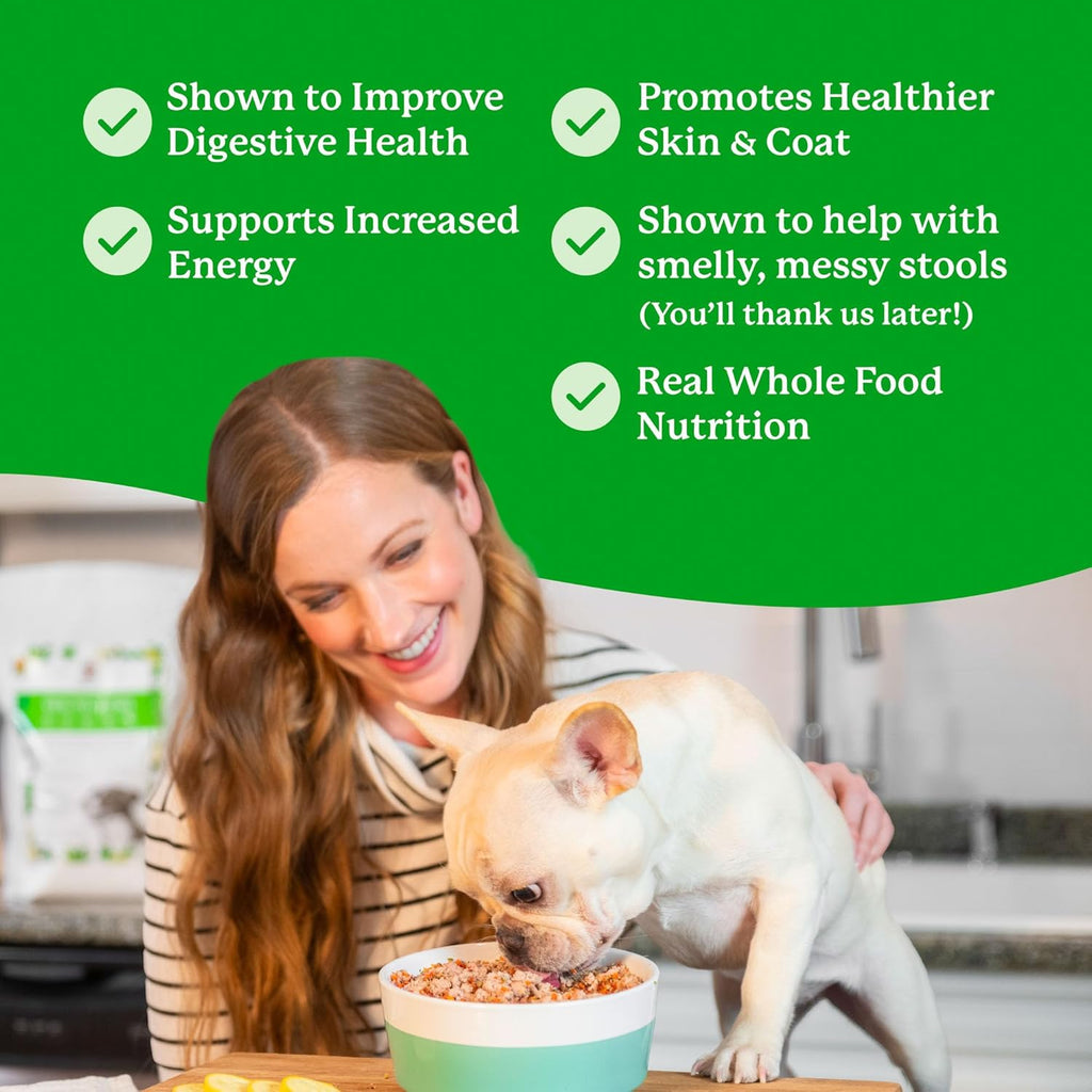 Human-grade dog food base mix texture detail