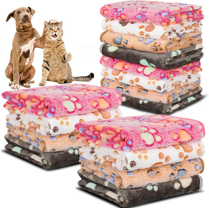 Retainbre small dog blanket fleece twelve piece pack front view displaying assorted colors