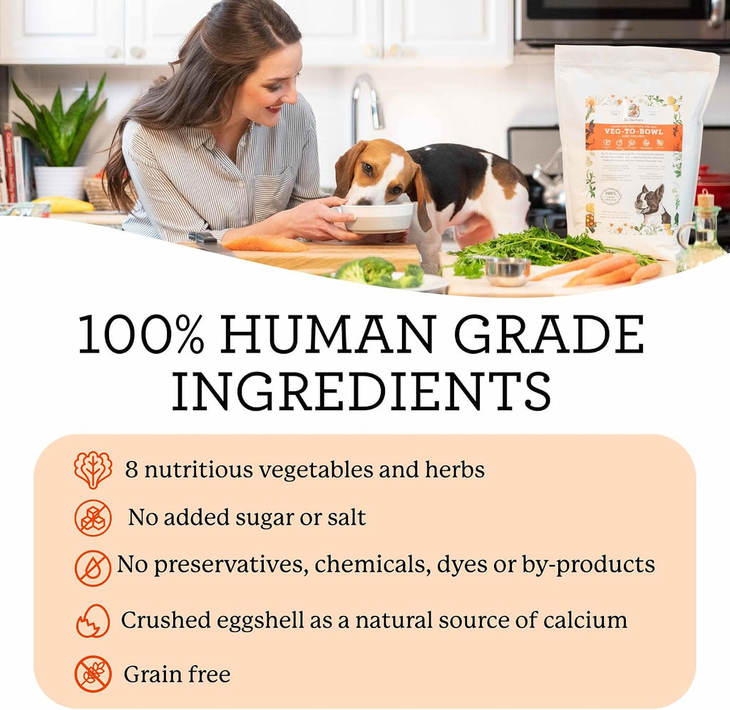 Dr. Harvey's Veg-to-Bowl packaging details and nutritional benefits