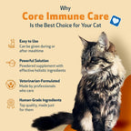 Close up of Pet Wellbeing Core Immune Care cat supplement packaging