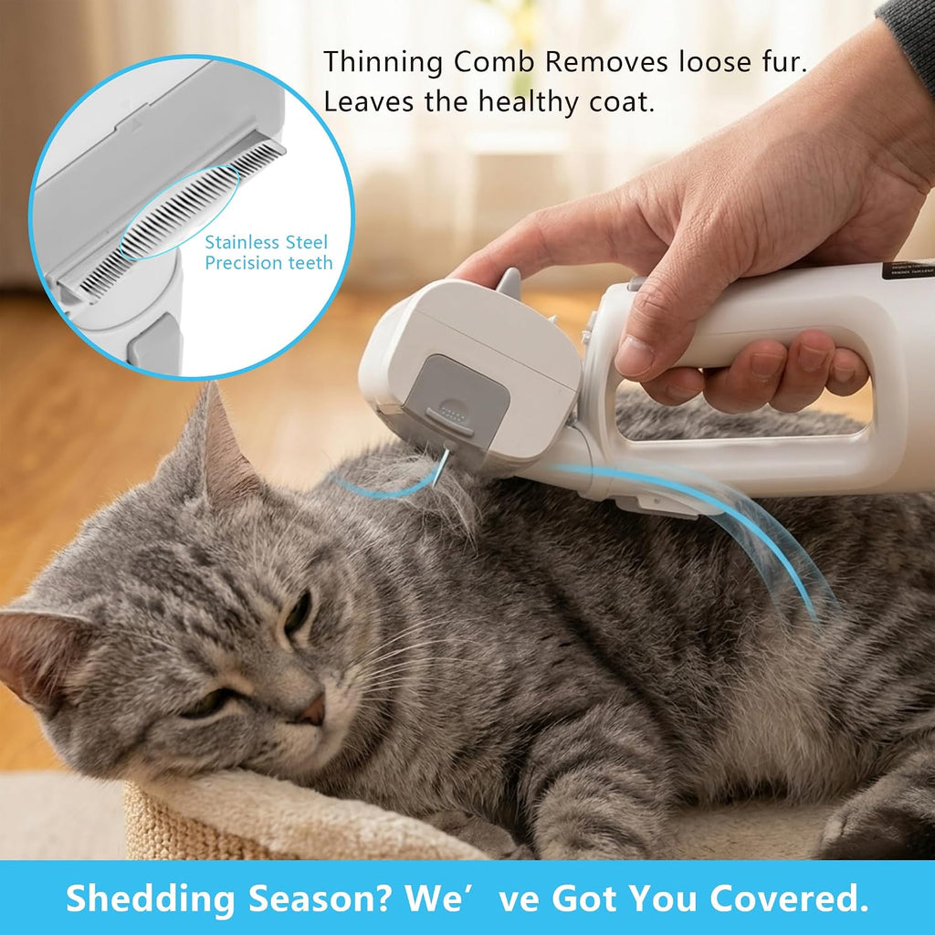 Steel claw comb attachment with rounded tips for gentle pet hair grooming without skin irritation
