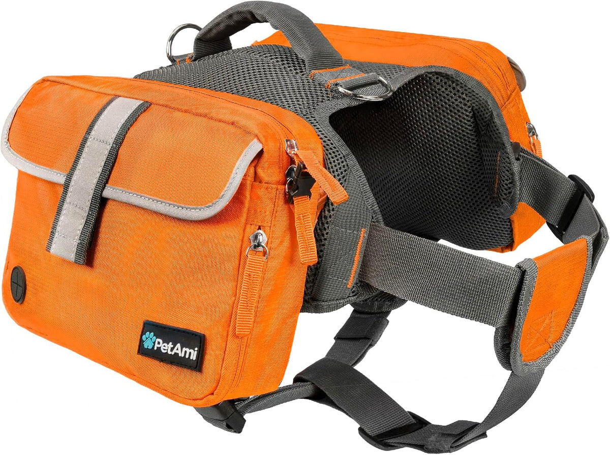 PetAmi Dog Backpack for Medium Large Dogs, Dog Saddle Bag For Dogs to Wear, Tactical Harness Saddlebag with Reflective Safety Side Pockets for Hiking, Camping, Vest Dog Pack for Travel (Black, Medium) - Image 9