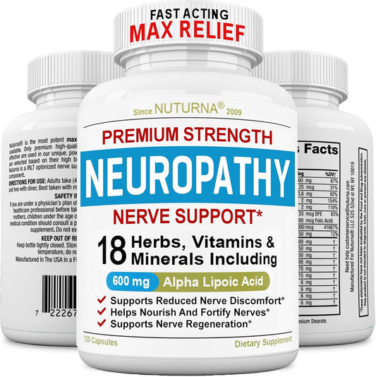 Nuturna Neuroturna Nerve Support 600mg ALA bottle front view