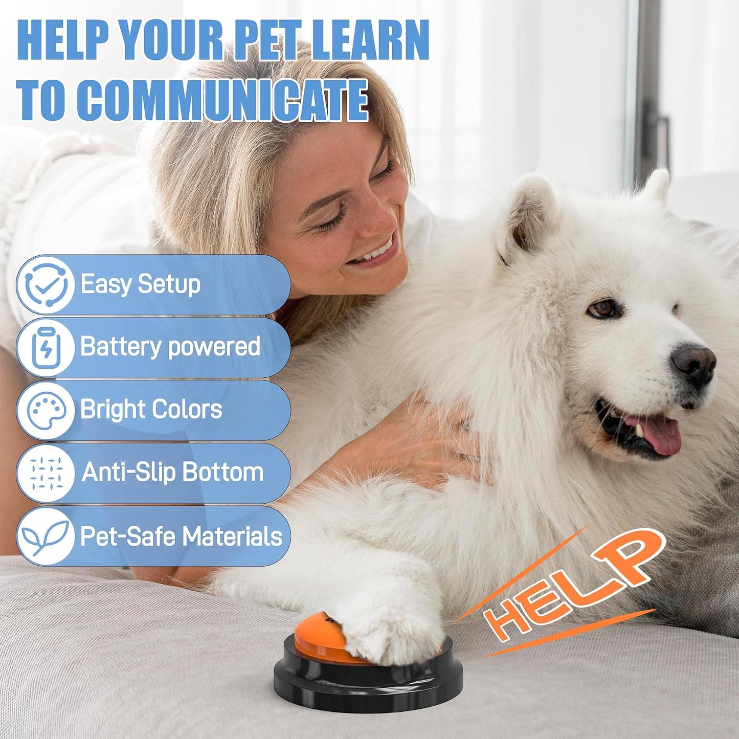 Colorful pet voice speaking buzzers with built in metal speakers