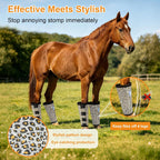 OAHELAKE cheetah print style equine breathable leg wraps set of four