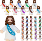 Bamamon mini Jesus figurines thirty piece set front view showing assorted colors