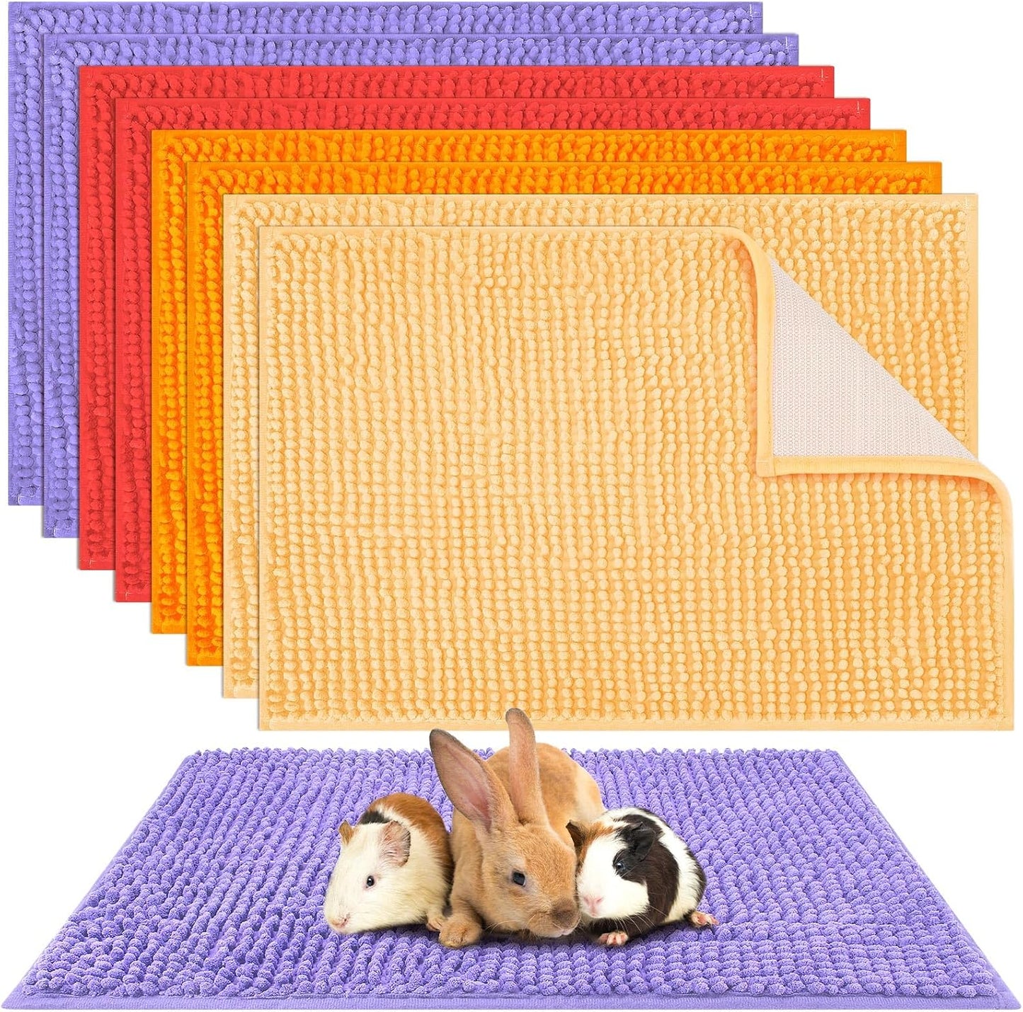 Barydat 8 Pcs Guinea Pig Cage Liner for Guinea Pig Cage Bedding Reusable Rabbit Mat Pad Washable Training Pad Animal Sleeping Bedding Mat(16x12'',Gray, Green, Pink, Blue) - Image 11