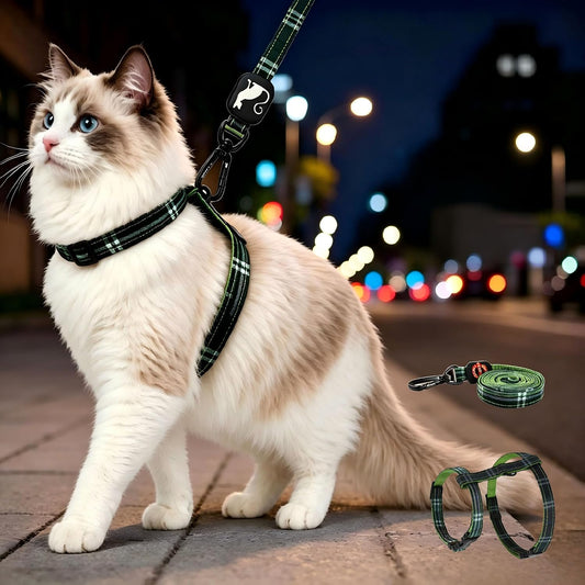 Mihachi escape proof cat harness and leash set front view