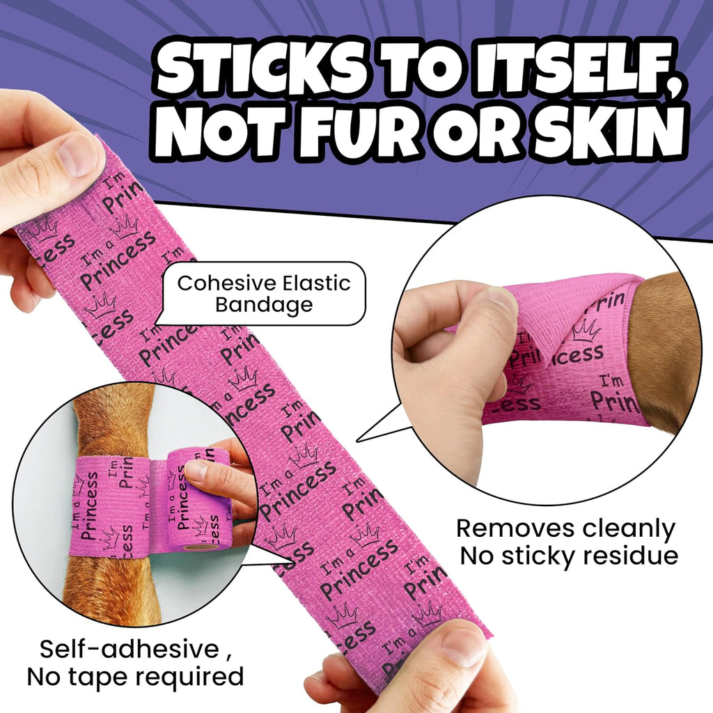 Six pack of Rubyloo girls theme self adhesive pet tape rolls with humorous text
